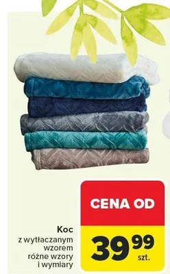 Koc z wytłaczanym wzorem różne wzory i wymiary promocja w Carrefour