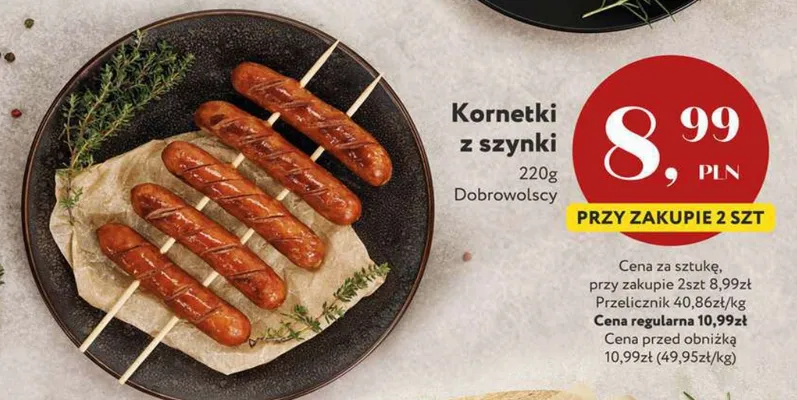 Kornetki z szynki Dobrowolscy promocja w Market Point