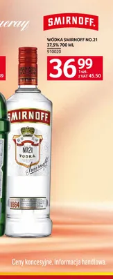 Wódka Smirnoff No.21 37,5% promocja w Selgros