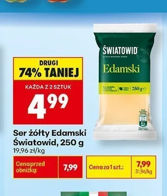 Ser żółty Edamski Światowid promocja w Biedronka