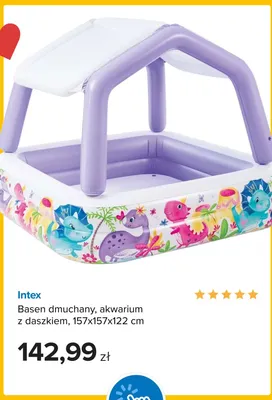Basen dmuchany akwarium z daszkiem Intex 157x157x122 cm promocja w Smyk