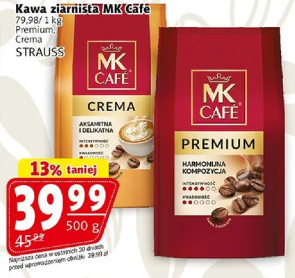 Kawa ziarnista MK Cafe Premium Crema promocja w Prim Market