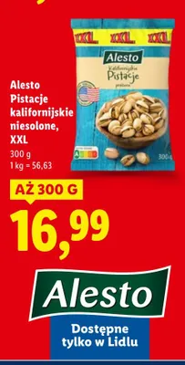 Pistacje kalifornijskie niesolone, XXL promocja w Lidl