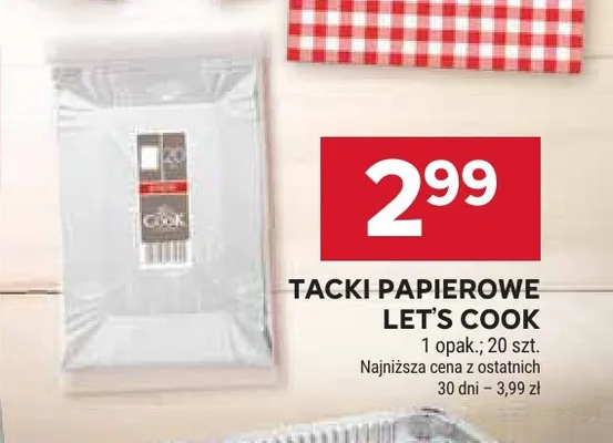 Tacki papierowe Let's Cook promocja w Stokrotka