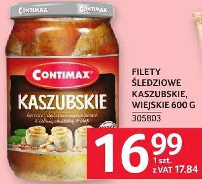 Filety śledziowe kaszubskie wiejskie 600 g Contimax promocja w Selgros