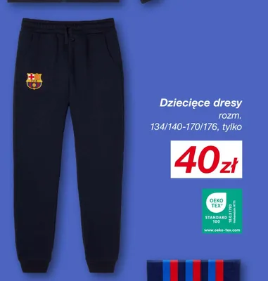Spodnie dresowe dziecięce FC Barcelona promocja w KiK