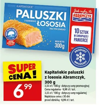 Paluszki kapitańskie z łososia Abramczyk promocja w Twój Market