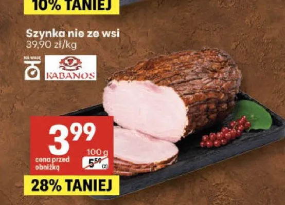 Szynka nie ze wsi Kabanos promocja w Delikatesy Centrum