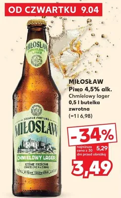 Piwo Chmielowy lager promocja w Kaufland