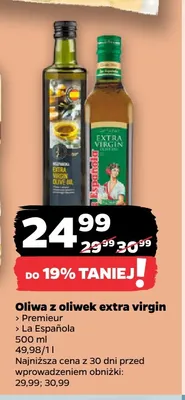 Oliwa z oliwek extra virgin Premieur promocja w Netto