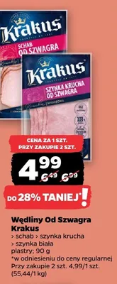 Szynka biała Od Szwagra Krakus plastry promocja w Netto