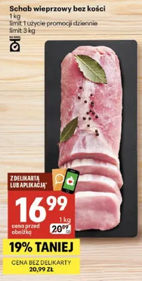 Schab wieprzowy bez kości promocja w Delikatesy Centrum