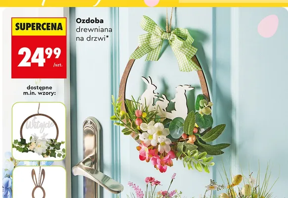 Ozdoba drewniana na drzwi promocja w Biedronka