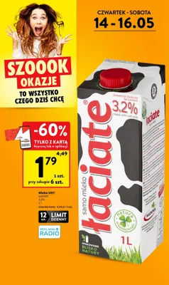Mleko UHT Łaciate 3,2% promocja w Intermarche