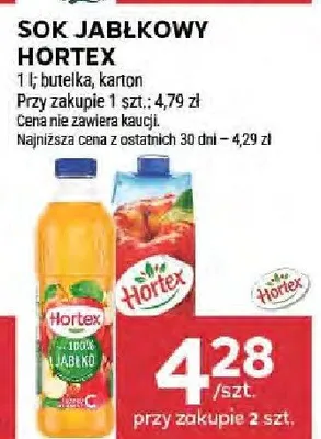 Sok jabłkowy Hortex promocja w Stokrotka
