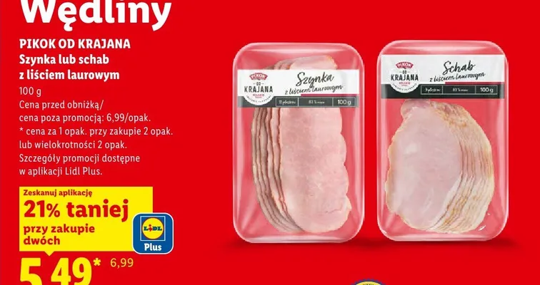 Szynka z liściem laurowym Pikok od Krajana promocja w Lidl