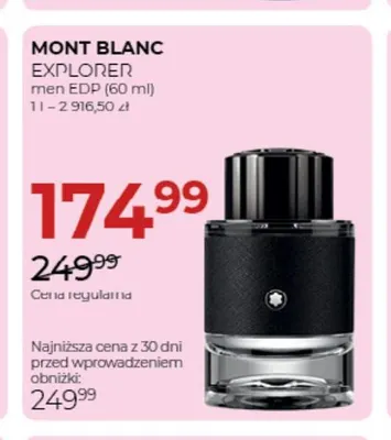 Woda perfumowana Explorer Mont Blanc promocja w Drogerie Jawa