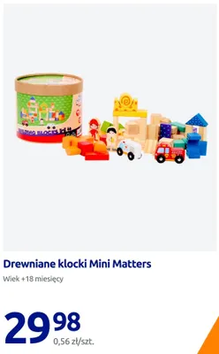 Drewniane klocki Mini Matters promocja w Action