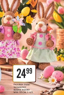 Figurka zając słomkowy różne wzory Dino promocja w Dino