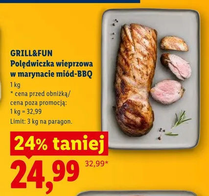 Polędwiczka wieprzowa w marynacie miód-BBQ GRILL&FUN promocja w Lidl