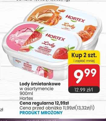 Lody śmietankowo-truskawkowe Hortex promocja w Market Point