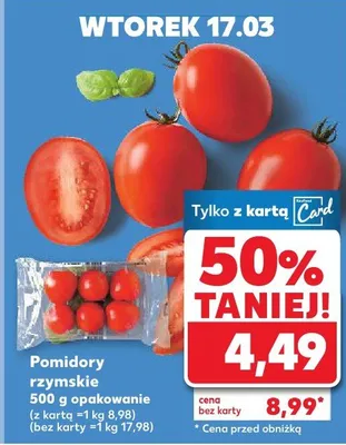Pomidory rzymskie promocja w Kaufland
