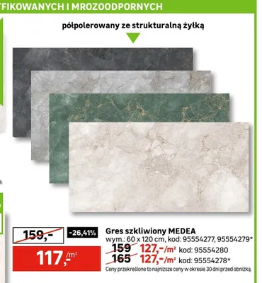 Gres szkliwny Medea promocja w Leroy Merlin
