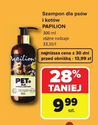 Szampon dla psów i kotów Papilion promocja w Carrefour