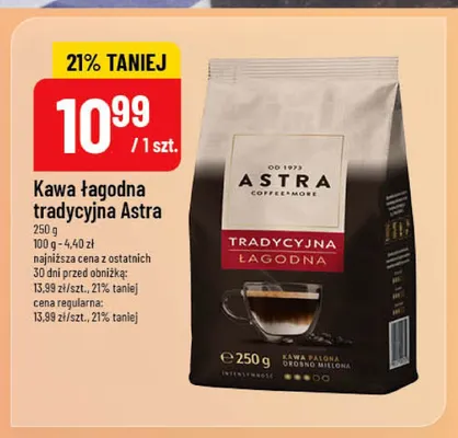 Kawa mielona łagodna tradycyjna Astra promocja w POLOmarket