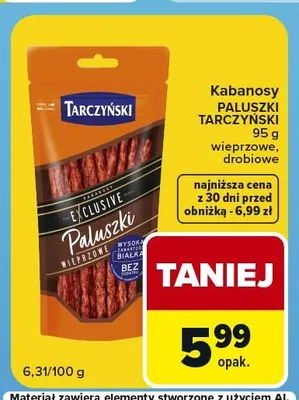 Kabanosy Paluszki Tarczyński wieprzowe promocja w Carrefour Express