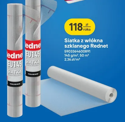 Siatka z włókna szklanego Rednet 145 g/m² promocja w Castorama