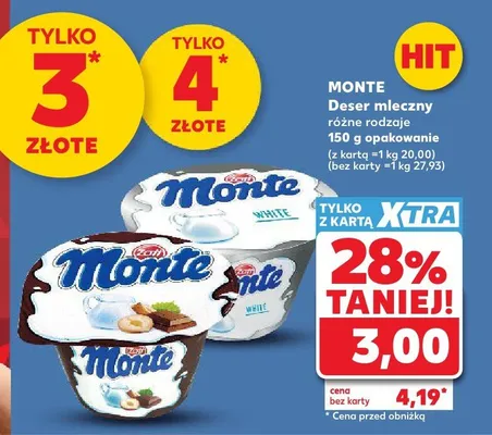 Deser mleczny Zott Monte White promocja w Kaufland