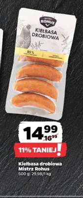Kiełbasa drobiowa Mistrz Rohus promocja w Netto