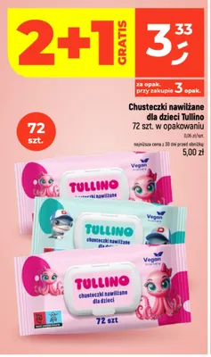 Chusteczki nawilżane dla dzieci Tullino promocja w Dealz