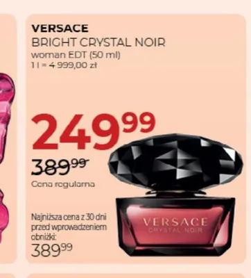 Woda toaletowa damska Versace Bright Crystal Noir promocja w Drogerie Jawa
