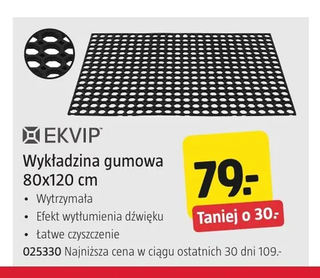 Wykładzina gumowa 80x120 cm Ekvip promocja w Jula