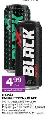 Napój energetyczny Black Ultra Classic promocja w Stokrotka