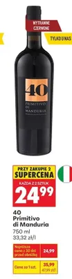 Wino 40 Primitivo di Manduria promocja w Biedronka