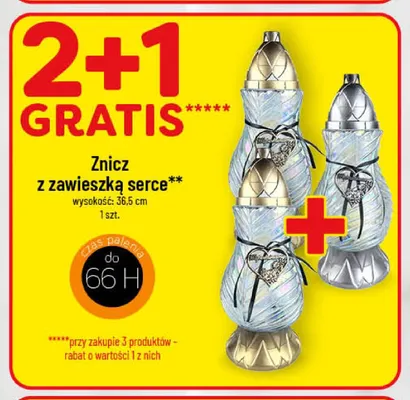 Znicz z zawieszką serce promocja w POLOmarket