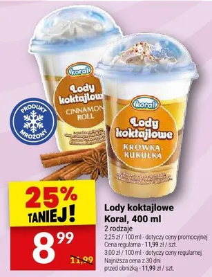 Lody koktajlowe Krowka Kulka Koral promocja w Twój Market