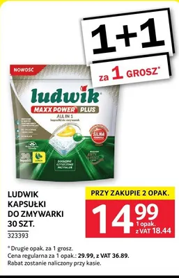 Kapsułki do zmywarki Ludwik Maxx Power Plus All in 1 30szt. promocja w Selgros
