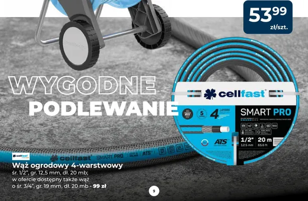 Wąż ogrodowy 4-warstwowy Cellfast SMART PRO śr. 1/2" dł. 20 m promocja w PSB Mrówka