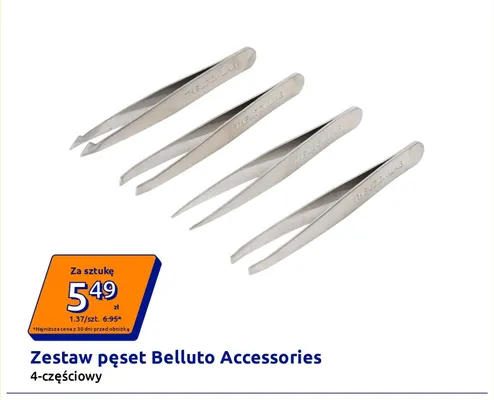 Zestaw pęset Belluto Accessories 4-częściowy promocja w Action