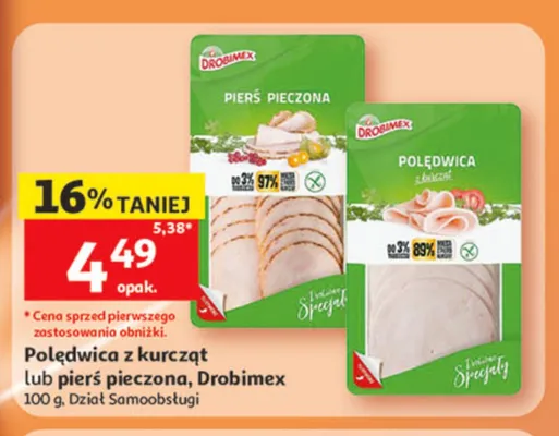 Pierś pieczona Drobimex promocja w Auchan