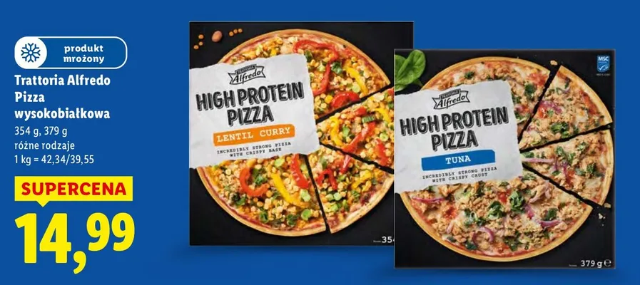 Pizza Trattoria Alfredo Pizza wysokobiałkowa różne rodzaje promocja w Lidl