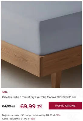 Prześcieradło z mikrofibry z gumką Macros 200x220x35 cm home & you promocja w home&you