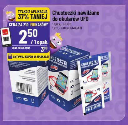 Chusteczki nawilżane do okularów UFO promocja w POLOmarket