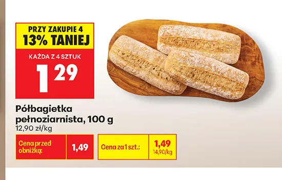 Półbagietka pełnoziarnista promocja w Biedronka