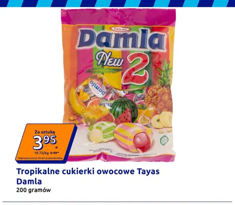 Tropikalne cukierki owocowe Tayas Damla promocja w Action