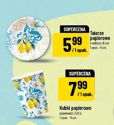 Talerze papierowe średnica: 18 cm promocja w POLOmarket